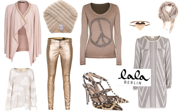 lala berlin outfit beige gold