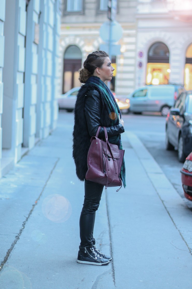 Faux Leather and my favorite Zara scarf