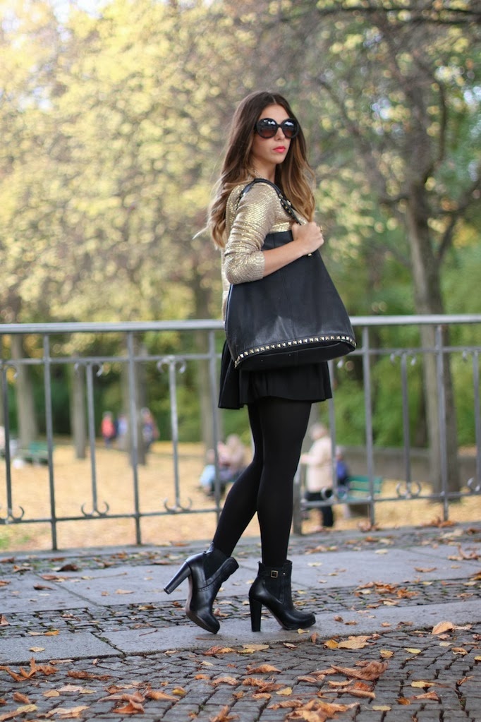 zara studded bag black