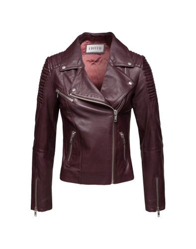 bordeaux rote Lederjacke edited