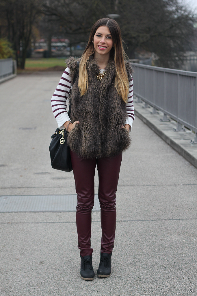 burgundy leather pants h&m