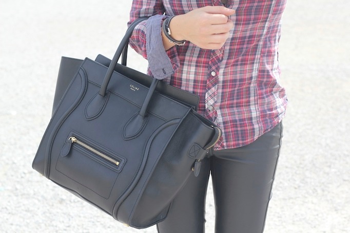 celine black luggage bag